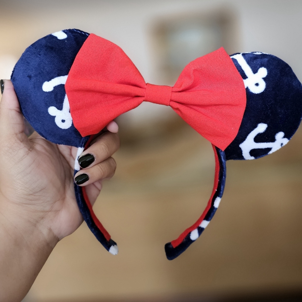 Handmade Anchor Themed Minnie Ears